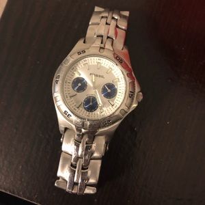 Fossil blue stainless steel watch